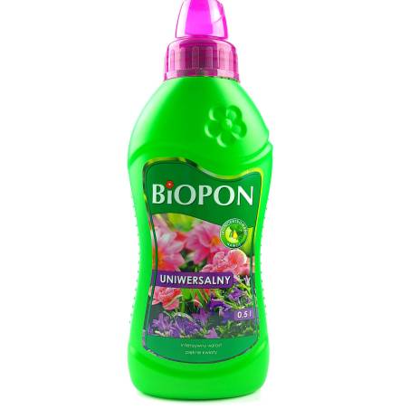 Biopon 0,5l Nawóz uniwersalny intensywna zieleń zdrowy wzrost piękne kwiaty