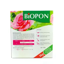 Biopon 3 kg Nawóz do róż pnących rabatowych pobudza wzrost krzewów obfite kwitnienie