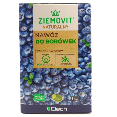 Ziemovit 1 kg Nawóz Naturalny pod borówki BIO poprawia strukturę gleby zwiększa plonowanie