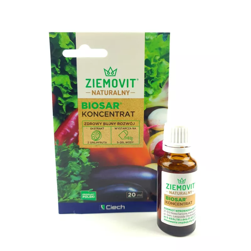 Ziemovit 20ml Biosar ekstrakt z grejpfruta naturalny biostymulator rewitalizuje odżywia pobudza