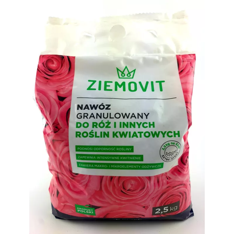 Ziemovit 2,5 kg Nawóz do róż kwiatów kwitnących piękne wybarwienie kwiatów bujny wzrost liści