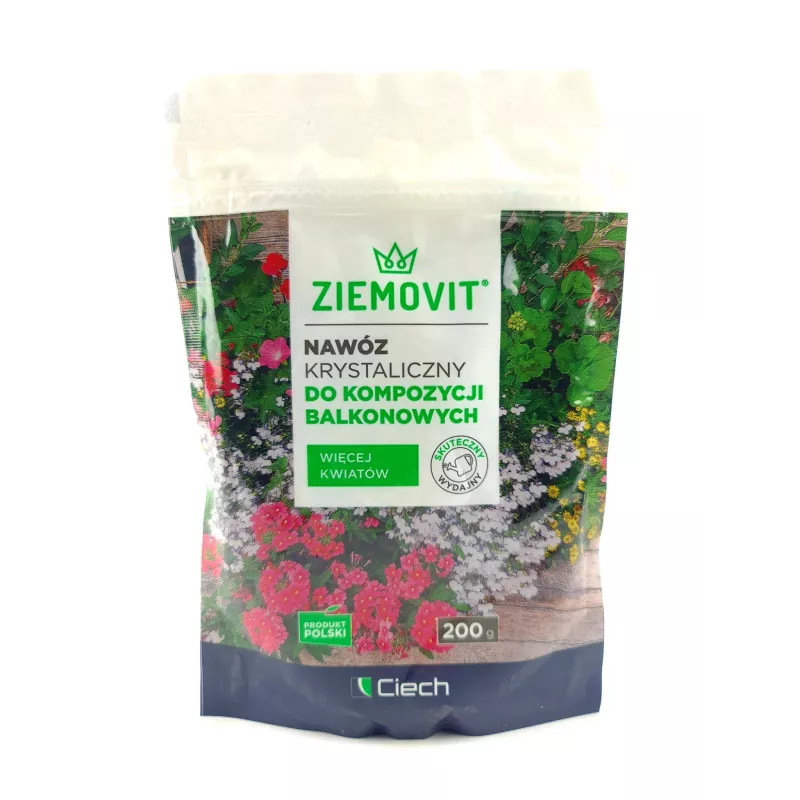 Ziemovit 200 g Nawóz krystaliczny do kompozycji balkonowych petunia surfinia bakopa sanwitalia