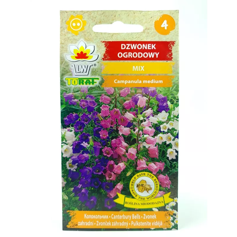 Toraf 1g Dzwonek ogrodowy mix Nasiona kwiatów dwuletnich kolory rabaty kwiat cięty