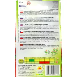 Toraf 0,5g Aster Książęcy Gusford Supreme Nasiona żółto-biało-czerwone kwiaty wysoka odmiana