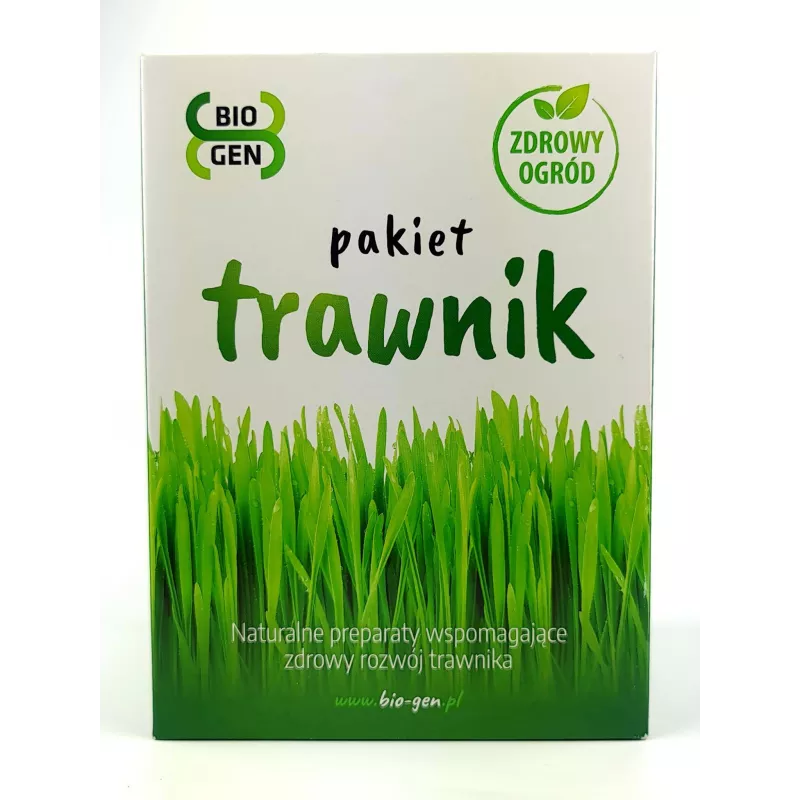 Bio-Gen EKO Pakiet trawnik Produkty wspomagające zdrowy rozwój trawnika Preparaty naturalne