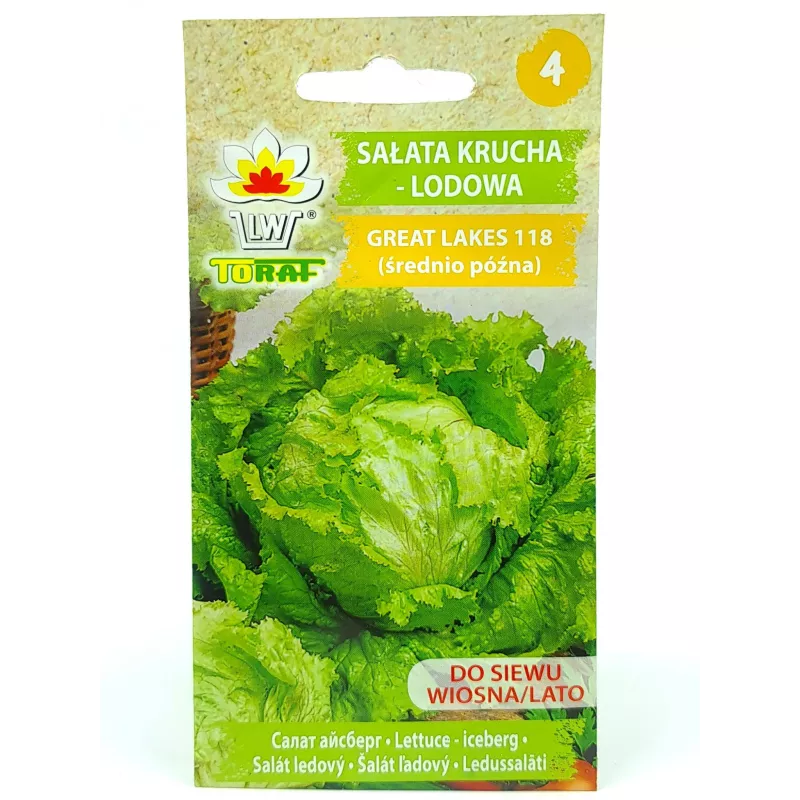 Toraf 1g Sałata Lodowa Great Lakes 118 Nasiona Głowiasta Krucha