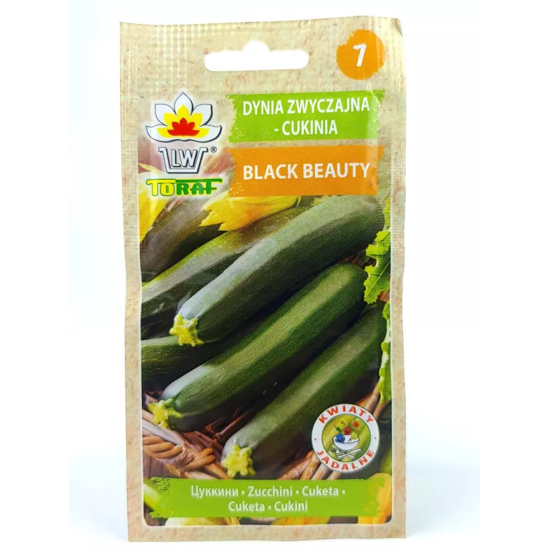 Toraf 5g Cukinia Black Beauty Nasiona warzyw Odmiana wczesna Dynia Konserwowanie Duszenie Zapiekanie