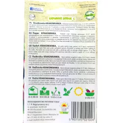 Toraf 10g Rzodkiewka Krakowianka Nasiona warzyw Wczesna Biało-czerwona Jędrna Smaczna