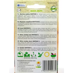 Toraf 5g Marchew Nantaise 2 Nasiona warzyw Odmiana średniowczesna Zbiór letni jesienny Krucha Smaczna