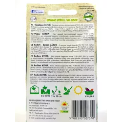 Toraf 5g Rzodkiew Astor Nasiona warzyw Odmiana wczesna łagodna biała Siew wiosenny letni