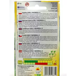 Toraf 1g Kalafior Early Snowball X Nasiona warzyw Odmiana bardzo wczesna śnieżnobiała Duże rozety