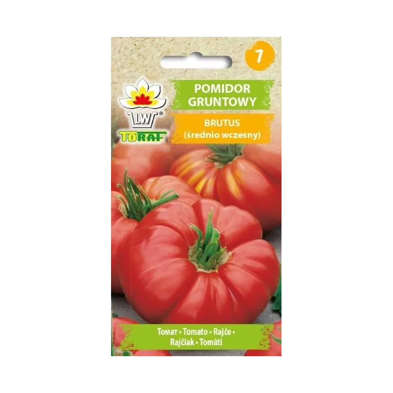 Toraf 0,5g Pomidor Brutus Gruntowy Wysoki Nasiona warzyw soki przetwory bardzo duże owoce