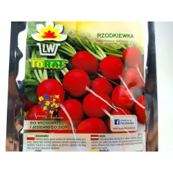 Toraf 100g Rzodkiewka Carmen Nasiona warzyw Duże opakowanie Odmiana czerwona wczesna Grunt Szklarnie