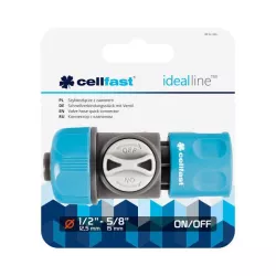 Cellfast Szybkozłącze +zawór 1/2" 5/8" Ideal 52-330 Zamykanie dopływu wody