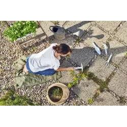 Cellfast Mały zestaw narzędzi pielęgnacyjnych PASTEL Błękitny 40-053 Widełki Łopatka Rękawice Dopasowane Lekkie