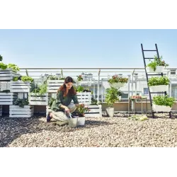 Cellfast Mały zestaw narzędzi pielęgnacyjnych PASTEL Błękitny 40-053 Widełki Łopatka Rękawice Dopasowane Lekkie