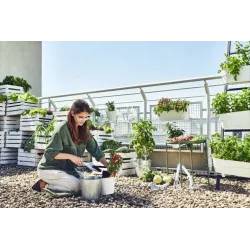 Cellfast Mały zestaw narzędzi pielęgnacyjnych PASTEL Błękitny 40-053 Widełki Łopatka Rękawice Dopasowane Lekkie