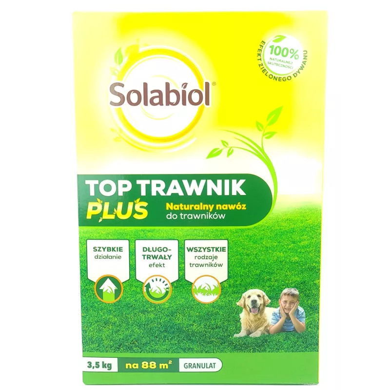SBM 3,5 kg Solabiol Top Trawnik Plus Granulowany nawóz naturalny Boiska Trawniki Długotrwały efekt