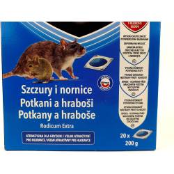 SBM 200g Rodicum Extra Pasta gryzoniobójcza Zwalczanie gryzoni Szczury Nornice Odporna na wilgoć