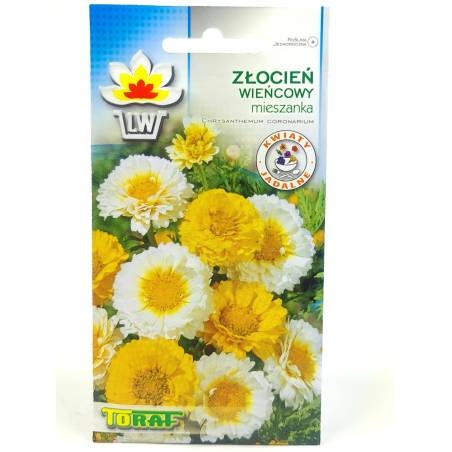Toraf 1g Złocień Wieńcowy Żółty Biały Nasiona kwiatów jednorocznych Roślina osłonowa Kwiat cięty