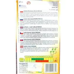 Toraf 1g Sałata Lollo Rossa Czerwona Nasiona warzyw Odmiana liściowa dekoracje potraw sałatki