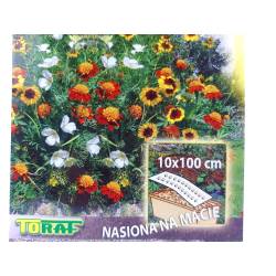 Toraf 10x100cm Słoneczna Rabatka Mata Nasiona mieszanki kwiatów jednorocznych aksamitka nachyłek