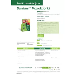 SBM 15ml Sanium Przędziorki Środek owadobójczy Drzewa krzewy owocowe Róże Zwalcza wszystkie stadia rozwojowe przędziorka