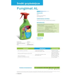 SBM 1L Fungimat AL Środek grzybobójczy Gotowy spray Rośliny ozdobne Róże Mączniak prawdziwy Czarna plamistość