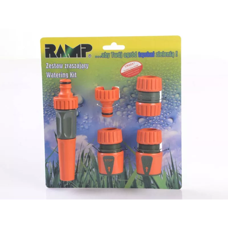 RAMP Zestaw zraszający do węża 1/2" 5 szt. R1512B Szybkozłączki Przyłącze Reparator Zraszacz