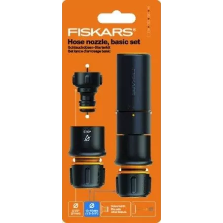 Fiskars Zestaw do nawadniania 1/2" 1027090 Dysza Szybkozłączki Przyłącze wewnętrzne Podlewanie ogrodu