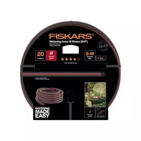 Fiskars Wąż 3/4" 20m Q4 1027110 AntiTwist Nawadnianie ogrodu Czerwony