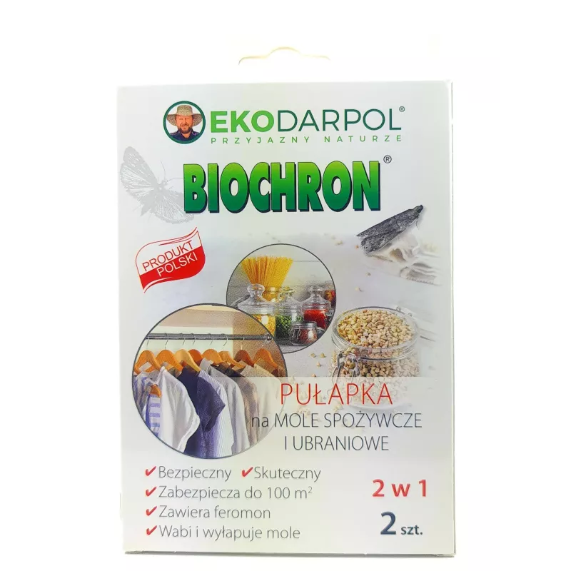 Ekodarpol 2 szt. Pułapka na mole 2w1 Feromonowa Spożywcze Odzieżowe