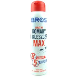 Bros 90ml Spray Max na komary i kleszcze więcej DEET maksymalna ochrona