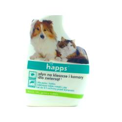 Happs 200ml Płyn przeciw kleszczom komarom dla zwierząt Psy koty Chroni