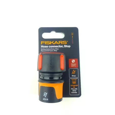 Fiskars Szybkozłącze 3/4" STOP 1027081 Podłączanie węża ogrodowego Mocne Ze STOPem