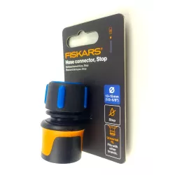 Fiskars Szybkozłącze 1/2-5/8" STOP 1027079 Mocne Funkcja STOP Podłączanie węża Nawadnianie działki