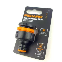 Fiskars Przyłącze kranowe Multi wewnętrzne 1/2-3/4-1" 1027051 Podłączanie węża Nakręcane na kran Solidne Uniwersalne