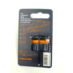 Fiskars Przyłącze kranowe Multi wewnętrzne 1/2-3/4-1" 1027051 Podłączanie węża Nakręcane na kran Solidne Uniwersalne