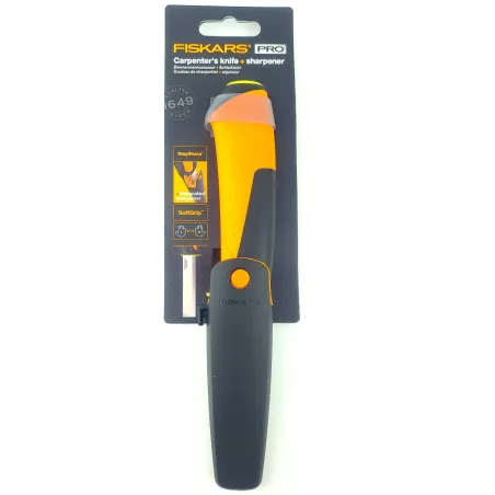 Fiskars Nóż stolarski + Ostrzałka 1023621 Dłuto Cięcie drewna Ergonomiczny
