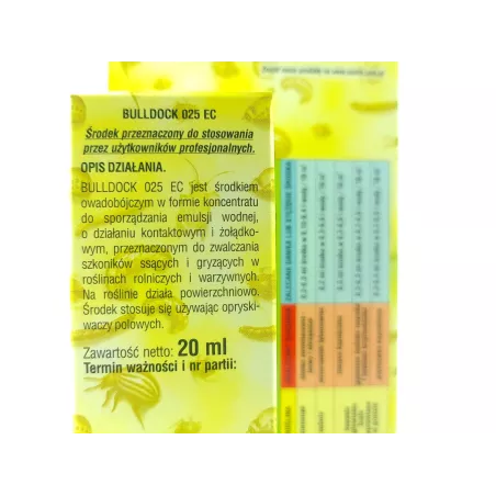 Sumin 20ml BULLDOCK 025EC Środek owadobójczy Stonka ziemniaczana Mszyce