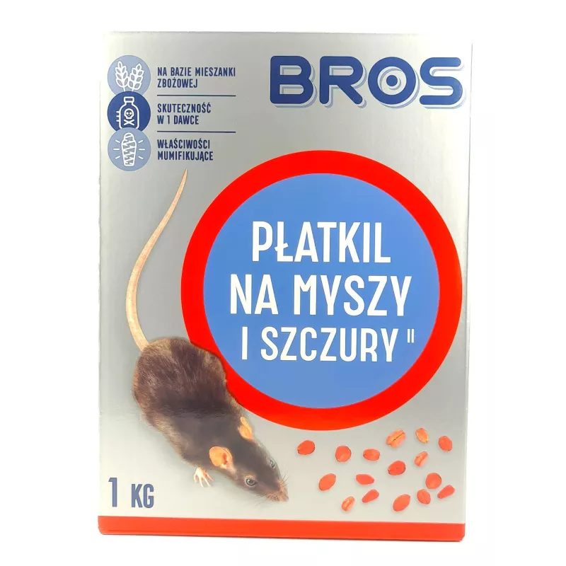 Bros 1kg Płatkil na myszy szczury Mieszanka zbożowa Zasusza Skuteczny