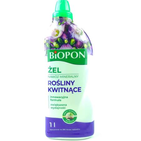 Biopon 1 l Żel nawóz mineralny do roślin kwitnących innowacyjna formulacja dłuższe kwitnienie