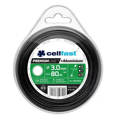 Cellfast Żyłka tnąca do kosiarek PREMIUM 3,0mm 80m 35-059 Okrągła Wytrzymała ALUMINIUM