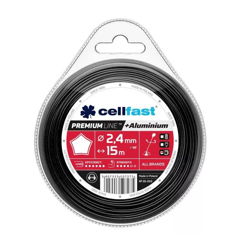 Cellfast Żyłka tnąca do kosiarek 2,4mm 15m PREMIUM 35-053 Gwiazdka Mocna ALUMINIUM