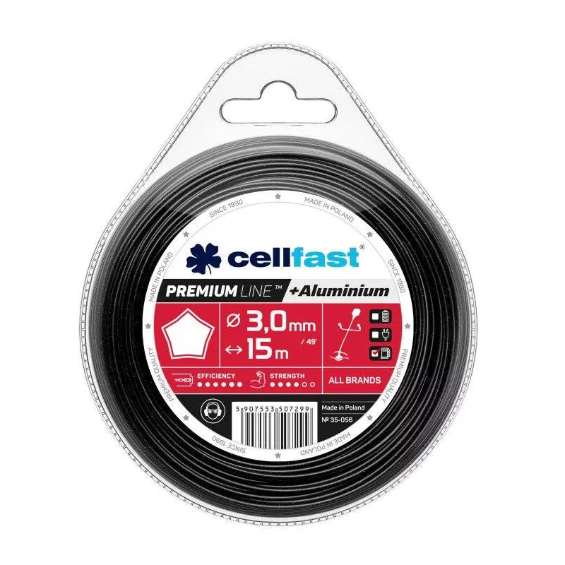 Cellfast Żyłka tnąca do kosiarek 3,0mm 15m PREMIUM 35-056 ALUMINIUM Gwiazdka Mocna