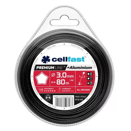 Cellfast Żyłka tnąca do kosiarek 3,0mm 80m PREMIUM 35-059 Gwiazdka ALUMINIUM  Mocna