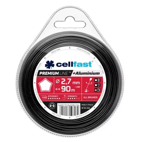Cellfast Żyłka tnąca do kosiarek PREMIUM 2,7mm 90m 35-058 Mocna gwiazdka ALUMINIUM