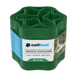 Cellfast Obrzeże ogrodowe Zielone 15cm x 9m 30-002H Oddzielanie rabatek Falowane