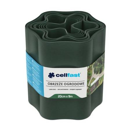 Cellfast Obrzeże ogrodowe Ciemnozielone 20cm x 9m 30-023H Odgradzanie Faliste