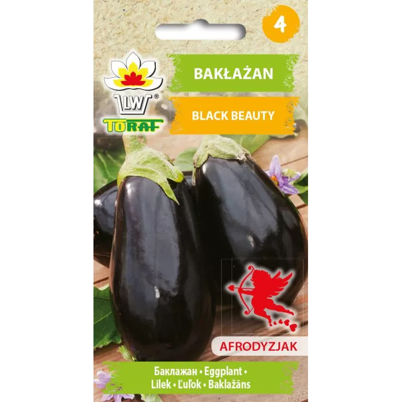 Toraf 1g Bakłażan Black Beauty Nasiona warzyw Afrodyzjak Smaczny Grillowanie Pieczenie
